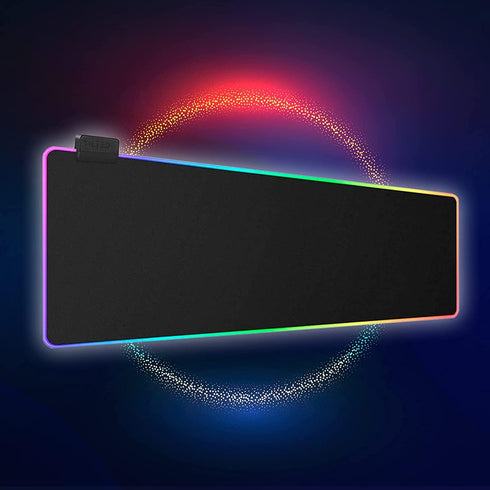 Tilted Nation RGB Gaming Mouse Pad - Large LED Desk Mat with 8 Adjustable Light Modes, Non Slip Rubber Base