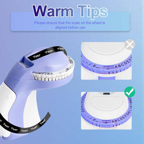 Purple Embossing Label Maker with 3 Label Tapes, Handheld Vintage 3D Embosser Label Printer for Home Office School DIY