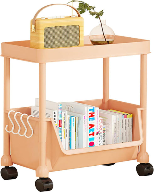Generic Rolling Book Cart | Multi-Layer Cosmetics Storage Cart - Deskside Rolling Storage Rack - for Home Bathroom
