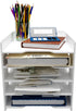 Natwind 5 Tiers Paper Organizer for Desk, White File Holder, Mail Letter Tray & Document Storage Rack