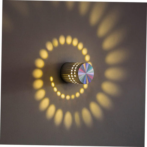 1W DOITOOL Modern Spiral LED Wall Sconce Yellow Light for KTV Atmosphere