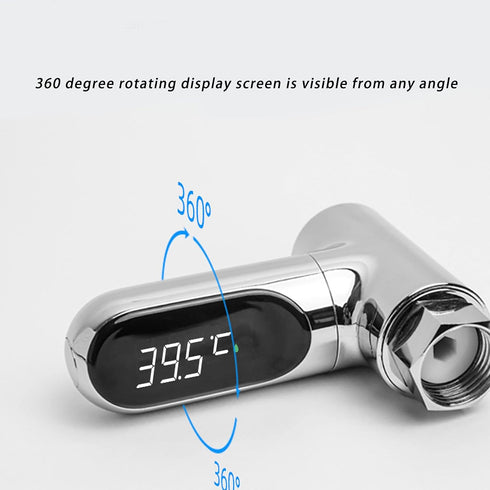Hamwesh 360 Shower Thermometer, LED Digital Display Rotating Screen Instant Read Water Temperature Gauge