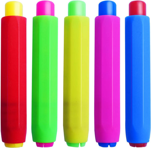 Paichley 5 Set 5 Count (Pack 1) Pieces Colorful Plastic Chalk HoldersBlackboard Adjustable for Teachers School Office