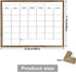 TORASO 17"x 23" Dry Erase Monthly Calendar Board - Magnetic Whiteboard with Rustic Brown Frame