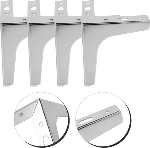4pcs 13cm jojofuny Metal Furniture Legs Sofa Feet Replacement Cabinet Dresser Legs Silver Triangle Support for Coffee