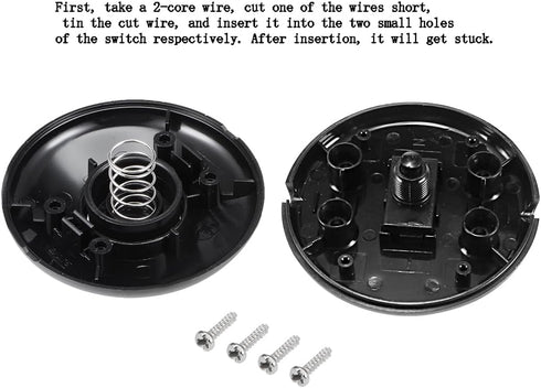 uxcell Inline Foot Pedal Push Button Switch, Round Lamp Lights Foot Control ON/Off Latching Footswitch