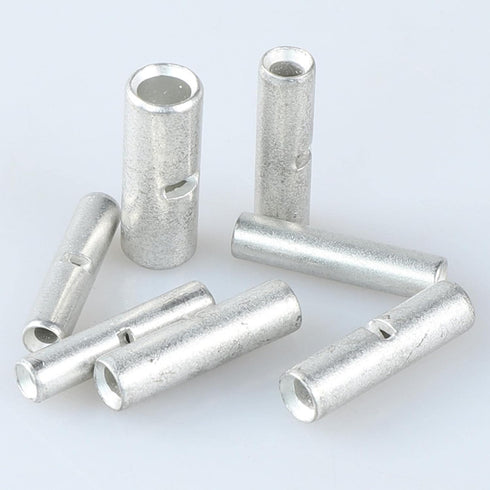 100 PCS 22-18 Gauge Copper Butt Connectors, Uninsulated Crimp Butt Connectors for 22-18 AWG Wire