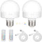 JIOODICH. 2 Pack Rechargeable LED Light Bulbs with Remote, Wireless Battery Operated Dimmable