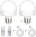 JIOODICH. 2 Pack Rechargeable LED Light Bulbs with Remote, Wireless Battery Operated Dimmable