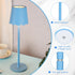 1 Pack 3 Dimmable Counter Pickmesh Scalloped Edge Cordless Table Lamp Color LED Rechargeable Battery Desk Light Modern