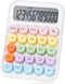 Mechanical Pushbutton Calculator, 12 Digit Large LCD Display, Big Buttons, Colorful Candy Calculator for Office and Home