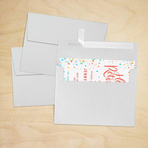 LUXPaper A7 Invitation Envelopes for 5 x 7 Cards in 80 lb. Gray, Printable with Peel and Press Seal, 50 Pack