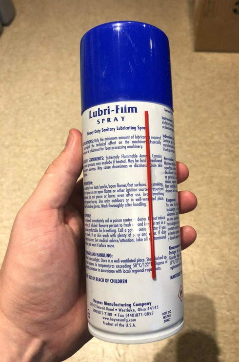 1-11.25oz Haynes Lubri-Film Spray - Food Grade Lubricant - Heavy Duty Aerosol PFTE Lubricant - NSF Certified - Spray