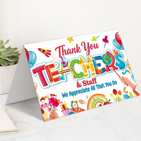 LiuuLi Funny Thank You Card, Cute Teachers Appreciation Cards Gift for School Staff Daycare Teacher, Teachers Day Gift