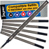 Jaymo Replacement for Waterman 540951 and Schmidt 5888 - Rollerball Pen Refill - 6 Black, Measures 4.3 in / 109 mm Long