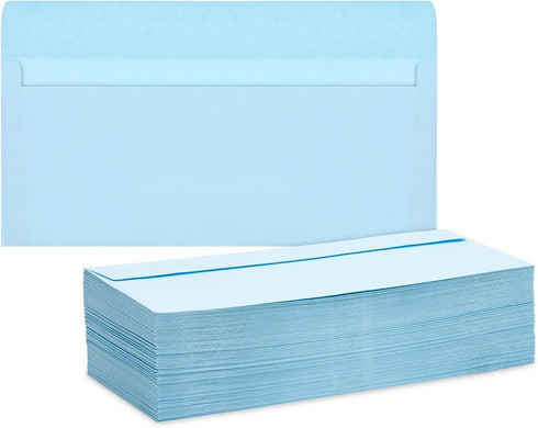 Juvale 100 Pack #10 Light Blue Envelopes, Square Flap for Mailing Letters, Invitations (4 1/8 x 9 1/2 In)