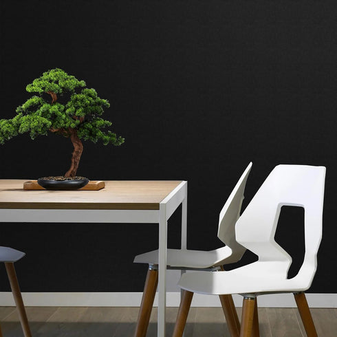 Black Peel and Stick Wallpaper, Solid Black Contact Paper 15.7inch x 118.1inch, Self Adhesive Removable for Cabinets