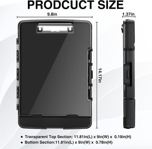 Sooez Original Clipboard with 2 Storage & Pen Holder, Heavy Duty Clip Boards 8.5x11 with Dual Storage, School Supplies