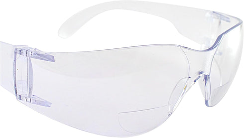 3.0x Z87.1 Global Vision Rider Bifocal Safety Motorcycle Riding Sunglasses Clear Frame Clear Magnification Clear Lens