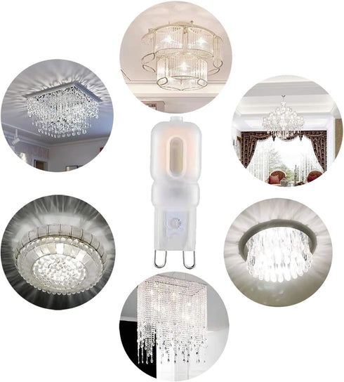 TAODAN 4PCS G9 Bulb 5W T4 3000K 120V G9 360 Halogen Warm White Base Degree Lighting Home Lighting Suitable for Table