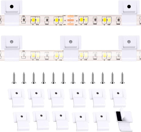 100 Pcs Outdoor LED Strip Light Mounting Clips Self Adhesive with Screws
