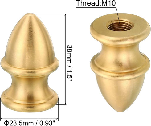 PATIKIL M10 23.5x38mm Thread Lamp Finial Cap Knob, Brass Lamp Shade Harp Top Screw Caps Decoration Light Fixture