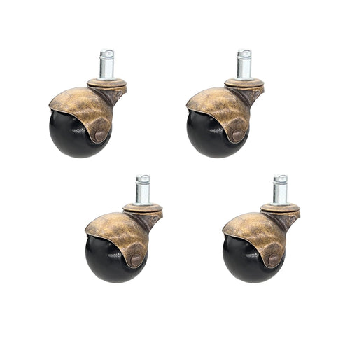 4pcs Caster Wheels Set, Heavy Duty Swivel Plate Ball Casters for Antique Furniture, Office Chair Caster (Cyan 1.5'')
