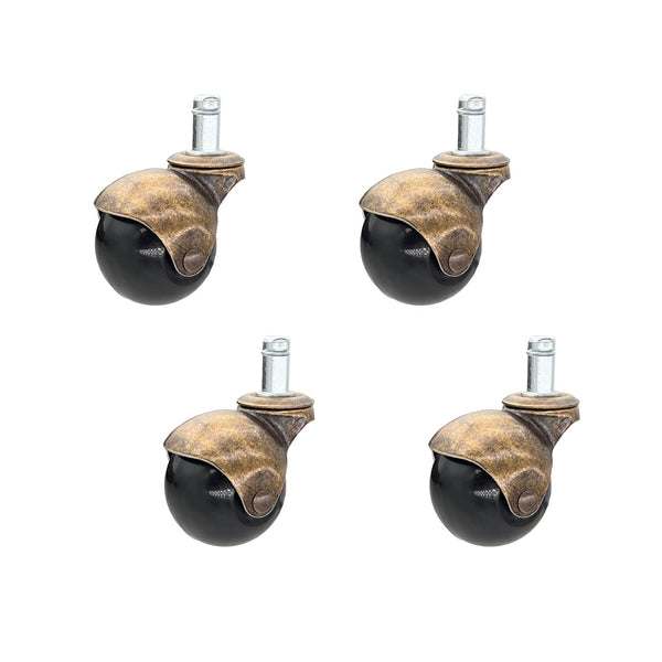 4pcs Caster Wheels Set, Heavy Duty Swivel Plate Ball Casters for Antique Furniture, Office Chair Caster (Cyan 1.5'')