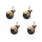 4pcs Caster Wheels Set, Heavy Duty Swivel Plate Ball Casters for Antique Furniture, Office Chair Caster (Cyan 1.5'')