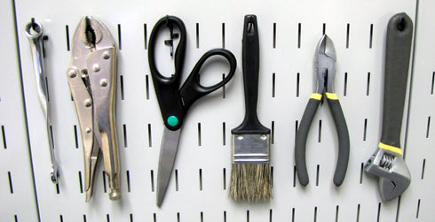 Wall Control Standard Slotted Hook Pack - Slotted Metal Pegboard Hooks for Tool Board - Black