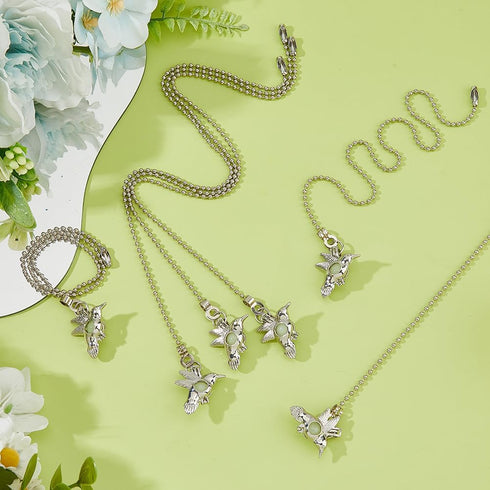 6Pcs 3 Hummingbird DICOSMETIC Colors Light Pulls Extension Chain Ceiling Fan Pull Chains Alloy Pull String Extenders