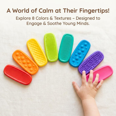 MaiTrekz 8 Pack Sensory Fidget Toys for Kids, Elastic Silicone Anxiety Stones for Autism & ADHD, Calming Tools