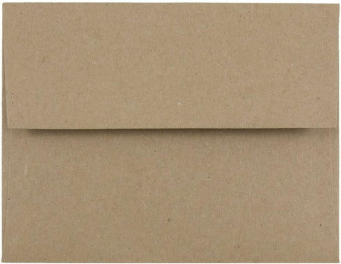 JAM PAPER A2 Premium Invitation Envelopes, 4 3/8 x 5 3/4, Brown Kraft Paper Bag, 100/Pack