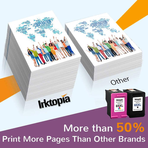 Inktopia Remanufactured Ink Cartridge Replacement for HP 65 XL 65XL for HP Envy 5055 5052 5058, DeskJet 3755 (1 Black 1