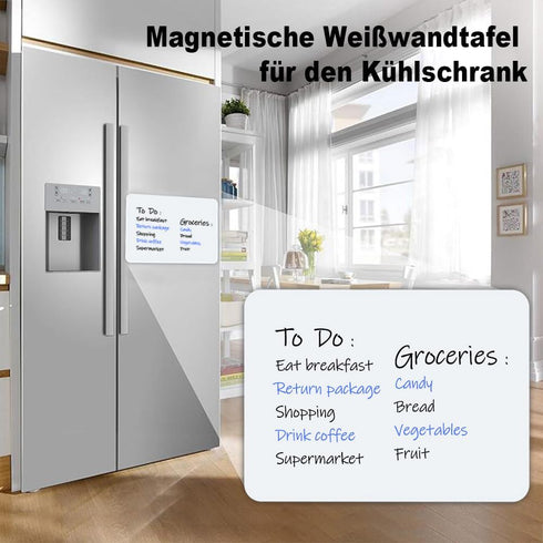 INMORVEN Small White Board - Dry Erase Menu Planner, Magnetic Whiteboard for Fridge with Markers and Eraser