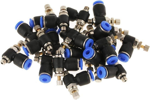 20Pcs OD 4mm Tube M5 Push to Connect Fittings - Pneumatic Air Flow Speed Control Valve