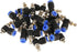 20Pcs OD 4mm Tube M5 Push to Connect Fittings - Pneumatic Air Flow Speed Control Valve