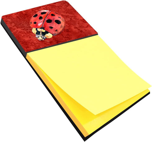 Caroline's Treasures Lady Bug on Deep Red Refillable Sticky Note Holder or Postit Note Dispenser, 3.25 by 5.5", Multicolor