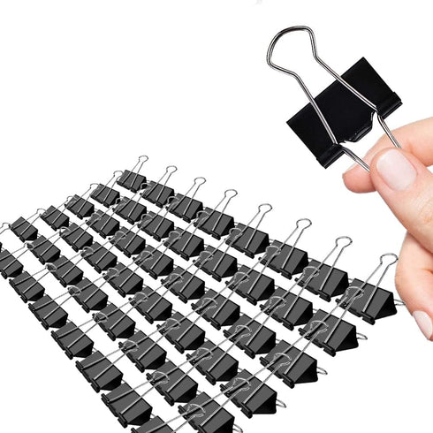 Medium Binder Clips, 36 Pack, 1-1/4 Inch, Standard 32mm, Black, 0.6 Inch Capacity, Office Supplies