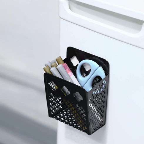 Magnetic Pen Holder, Mesh Metal Strong Magnet Dry Erase Marker Holder, Small Items Basket for Refrigerator, Whiteboard,