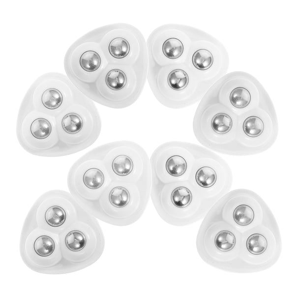 8pcs Stainless Steel Adhesive Caster Wheels Rotating Furniture Rollers for Storage Boxes
