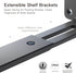 6/8/10 Inch 4 Pack ,1/5'' LEOPO Adjustable T Shelf Brackets Extensible Thick Heavy Duty Floating Brackets, Telescoping