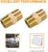 1/2" X 1/2" NPT Brass Nipple Pipe Fittings - Equal Adapter Union Male Threaded Connector, Pack of 2
