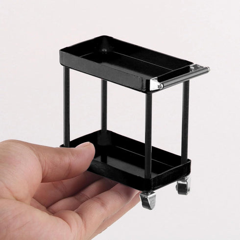 2 1/8 1/10 1/12 1/16 Tool Cart, Tier Tools Storage Trolley Mobile Workshop Garage Repair RC Accessories for Scale Model