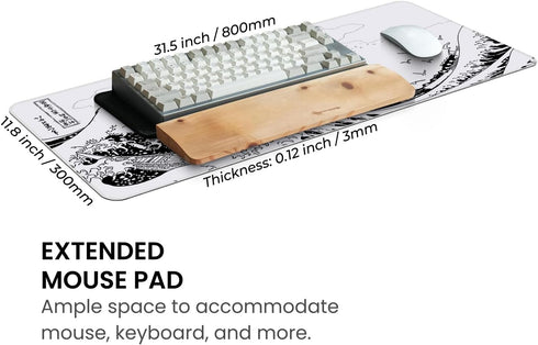 Long Gaming Mouse Pad 31.5 x 11.8 inches, Extended Anime Mouse Mat with Non-Slip Base for Gaming and Office