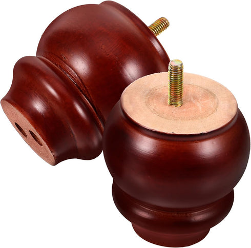 Homoyoyo 2pcs Small Solid Wood Furniture Legs with Screw Thread, 8cm Wooden