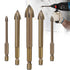 Efficient Universal Drilling Tool 5pcs, High-Grade Alloy Drill Bit Set for Tile, Ceramic, Wall Drilling Auxiliary