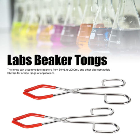 Labs Beaker Tongs Rubber Coated Chemical Tool 50mL2000mL Beakers Made of Steel with rubber sleeves