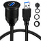 BATIGE Single Port USB 3.0 Male to Female AUX Car Mount Flush