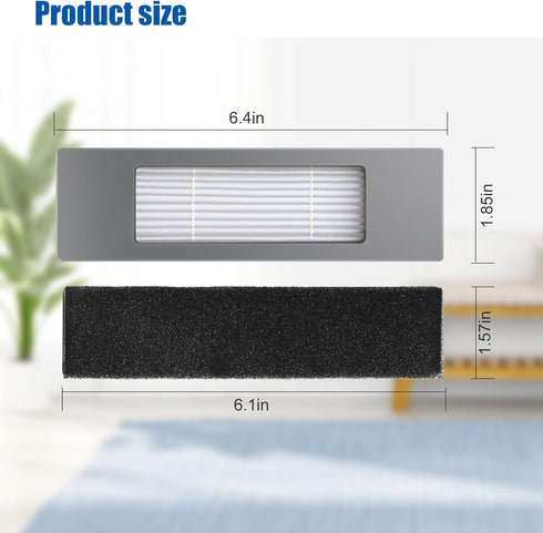 Replacement Filters for ECOVACS Deebot Ozmo T8 Series, Compatible with Yeedi Vac 2 Pro Vacuums